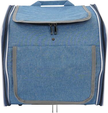 Рюкзак для собак і котів на велосипеді 32x29x39 см, з сіткою та кишенями, до 7,5 кг (синьо-зелений)