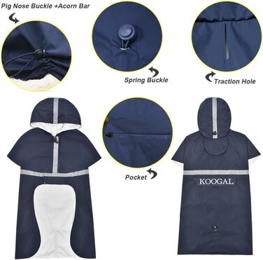 Водонепроникний дощовик для великих собак, зелений, розмір 4XL (темно-синій)