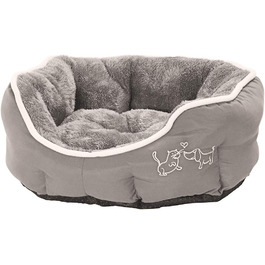 Ліжко для собак і котів Dehner Lieblinge Sammy, овальне, 45x40x14 см, поліестер, сіре