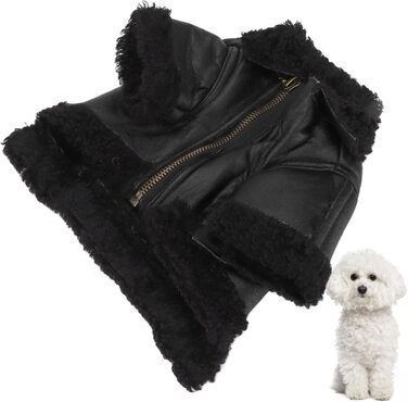 Зимовий теплий куртка для собак від TARSHYRY: шкіряна вітронепроникна модель для великих, середніх та маленьких собак. Стильний мотоциклетний одяг для тварин (XL)