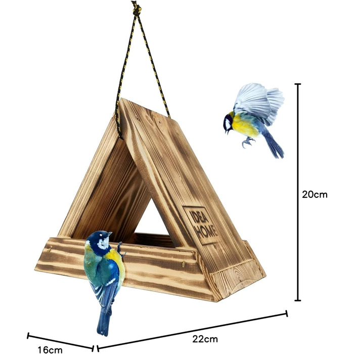 Дім для птахів IDEA HOME з дерева на ланцюгу, годівниця для птахів, підходить для цілорічного годування