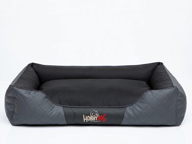 Лежак для собак HobbyDog Cesar Perfect, екошкіра і кодура, графітовий, 65x52x20 см