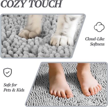 Килимок для собак VIVAGLORY Absorpmax Cleany Mat: поглинаючий, миючий, неслизький, сірий, 80x50 см