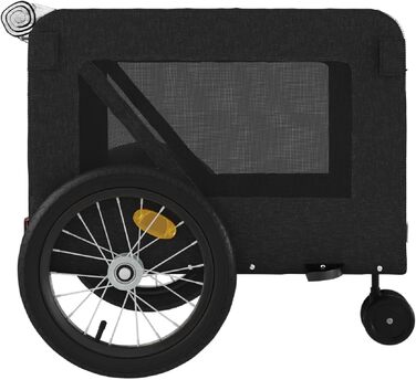 Фарм-причіп LAPOOH для собак чорного кольору, з оксфордської тканини та металу. Причіп для велосипеда, вантажний причіп, ручний візок, вантажний велосипедний причіп. Артикул: 93947