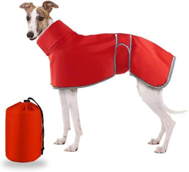 Водонепроникний дощовик для віндхундів, Whippet та Lurcher, Soer, червоний (XL)