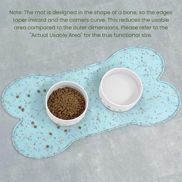 Килимок для годування собак і котів PWTAA, силіконовий, нековзний, з високим бортиком, водонепроникний, 80x40 см, блакитний (Donut)