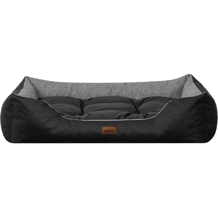 Крісло-ліжко для собак великих, середніх та малих порід - зручне ліжко для домашніх тварин - водонепроникне, розмір L, 92x73 см, графіт з чорним