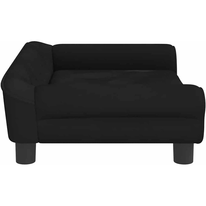 Крісло-ліжко для собак, м'яке ліжко для тварин, лежанка для маленьких собак та котів, чорний велюр 70 x 48 x 22 см