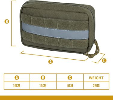 Набір Futterbeutel OneTigris для собак (2 шт.), великий MOLLE-рюкзак для корму, тактичний, з світловідбиваючими смугами, для тренувань та прогулянок, зелений