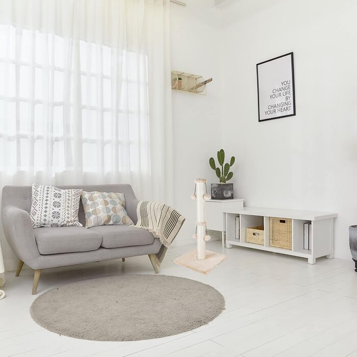 Котячий будиночок Dimaka з натурального сизалю, 73 см, 4 іграшки, для великих котів, бежевий