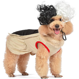 Костюм для собак Disney Cruella з колекції Halloween - середній розмір, офіційний ліцензований костюм Disney, бежевий