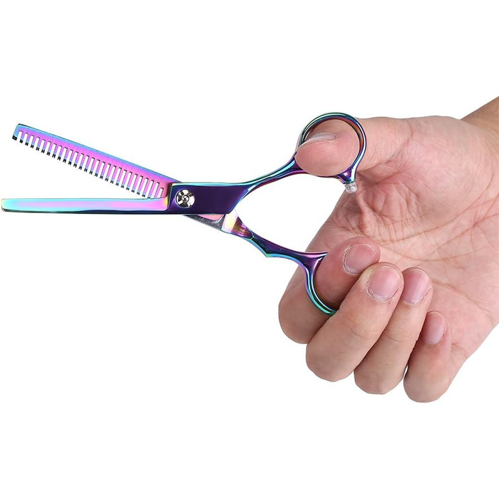 Набір ножиць для грумінгу собак та котів 6 шт. з нержавіючої сталі, кольорові, для догляду та видалення шерсті