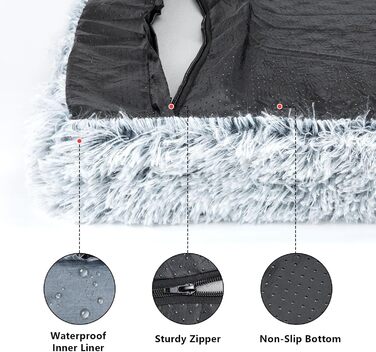 М'який лежак для собак, нековзна підкладка, крісло-гніздо для великих собак, сірий, 100 x 60 см