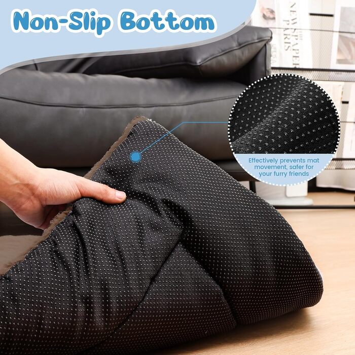 Крісло-лежанка для собак великих порід Baodan, 106x71 см, коричневе, з неслизьким дном