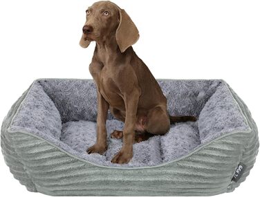 Крісло-лежанка для собак великих порід та котів, сіре, 90x68x19 см (XL) / 75x64x19 см (L), миється, з м'якою підстилкою