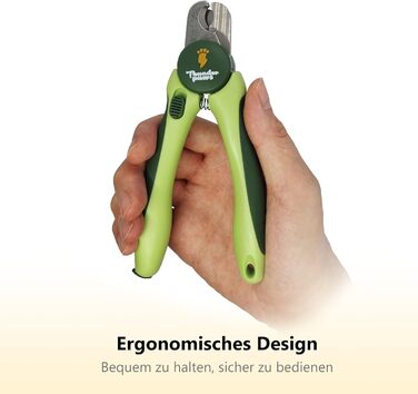 Професійна кусачка для догляду за кігтями собак Thunderpaws з захистом, блокуванням та пилочкою (середня/велика, зелена)