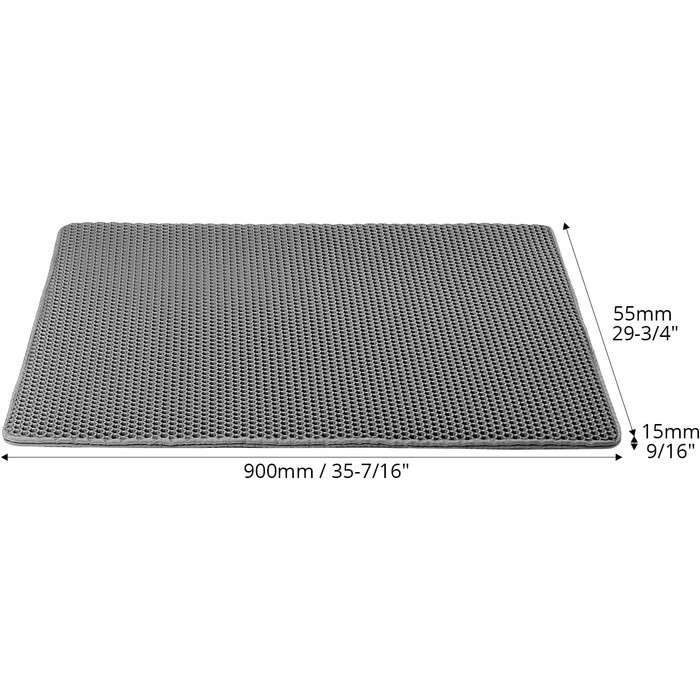 Килимок для котів QWORK® з двошаровим дизайном, 90x76 см, антиковзаюча підкладка, легко миється, для багатокотових сімей