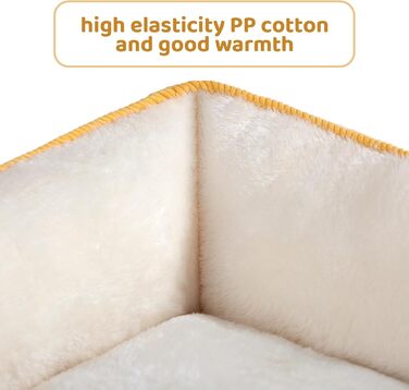 Ліжко для котів та собак Hollypet, м'яке, дихаюче, 55x45x15 см, жовте