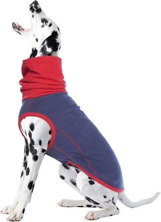 Пуловер для собак IECOii: теплий флісовий светр-жилет для собак, накидка-пуловер, теплий нашийник, сорочка для собак, пуловер для собак, флісовий пуловер для собак, сірий колір, розміри L (обхват грудей 48 см) та XL (обхват грудей 55 см), темно-синій колі