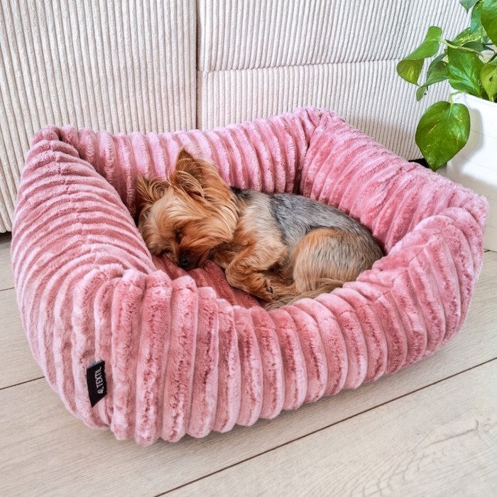 Плюшеве лежак для собак BELLA, 60x40 см, Рожевий