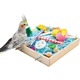 Іграшка-гойдалка для птахів Vogel: дерев'яна коробка для папуг, іграшки для гризучих, аксесуари для клітки, підходить для хвилястих, корел та конур