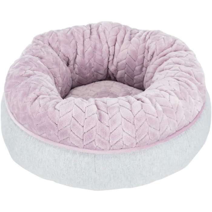 Ліжко для собак TRIXIE Junior 50x40 см світло-сіре/фіолетове - м'яке міні-ліжко для цуценят та маленьких собак, кошик, антиковзаюче покриття