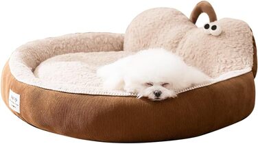 Кругле ліжко для котів Galatée Donut, м'яке ліжко для домашніх тварин, зелене, (M, коричневе)