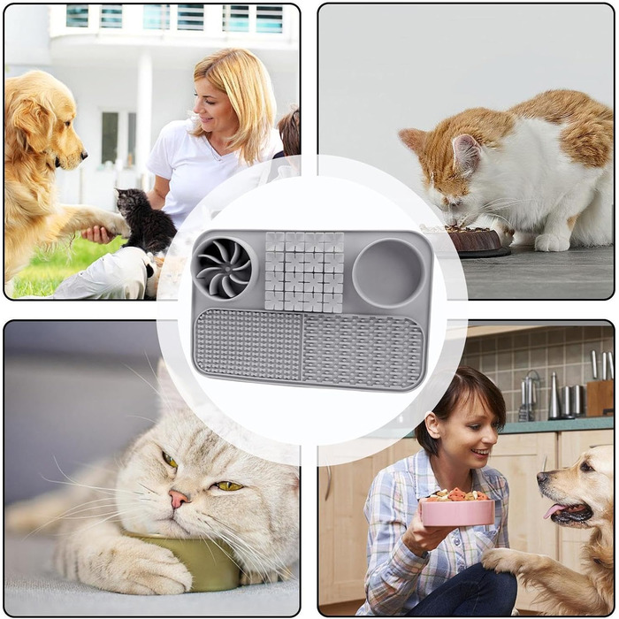 Лежак-іграшка для собак з повільним годуванням, інтерактивна кормушка-лежак, сірий | Лежак-пазл для собак, кормушка-лежак