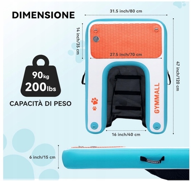 Надувна платформа-трап для собак: вихід із води (басейн, озеро, море)