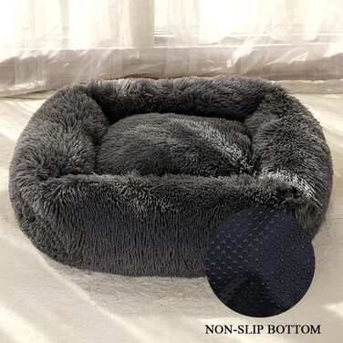 Крісло-лежанка для собак та котів, великий розмір XXL, чорного кольору. М'яке, плюшеве ліжко-кошик для собак та кошенят, легко миється. Підходить для великих собак, кошенят та тварин.