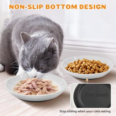 Набір мисок для котів Otauoaea (6 шт.) з кераміки, неслизький набір мисок для корму для котів та маленьких собак