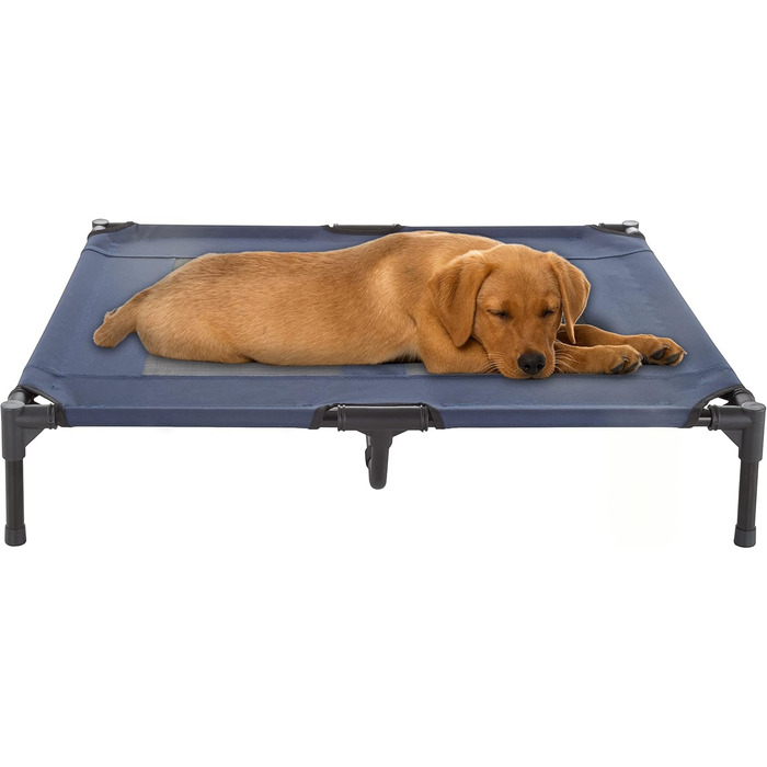 Підняте ліжко для собак Petmaker L, 36x29,75 дюйма, синє, переносне, з нековзкими ніжками, для дому та вулиці, для собак і цуценят до 36 кг