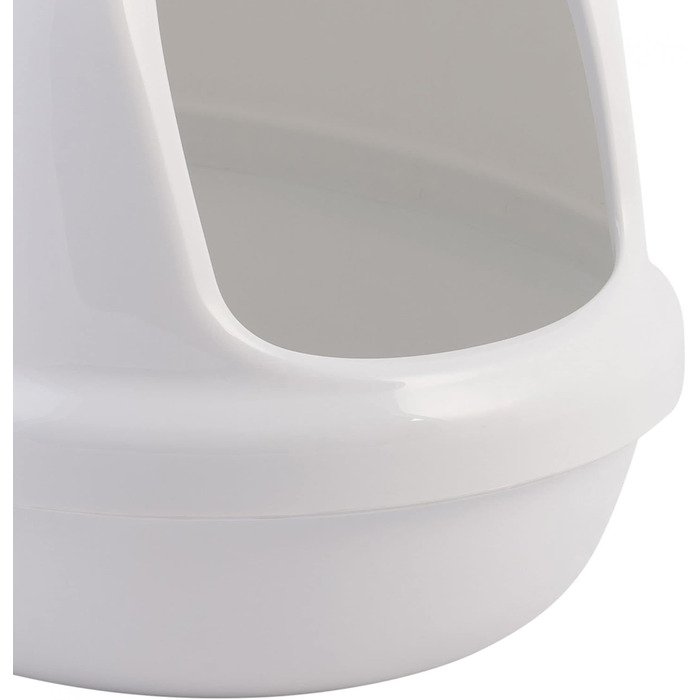 Котлочистка Iris Ohyama PNE-500H біла: велика овальна лоток для котів без кришки, високий знімний борт, BPA-free