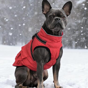 Зимовий теплий куртка для собак середнього розміру, червоний, бавовна, водонепроникний, з жилетом, світловідбиваючий