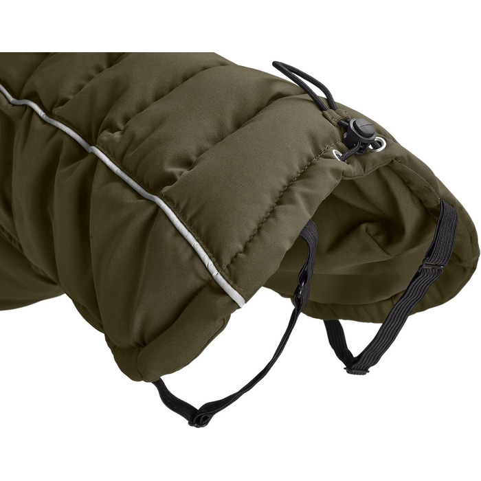 Накидка для собак HUNTER Paxson Mops & Co., оливковий колір, водонепроникна, з відбиваючими елементами, для маленьких собак