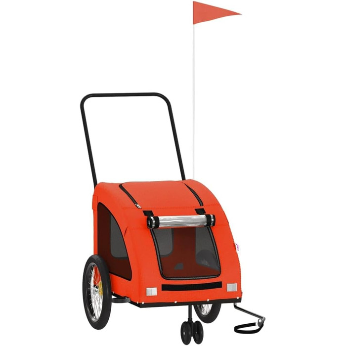 Причіп для велосипеда для собак Оранжевий та Сірий, Oxford-Gewebe та сталь, LH48939