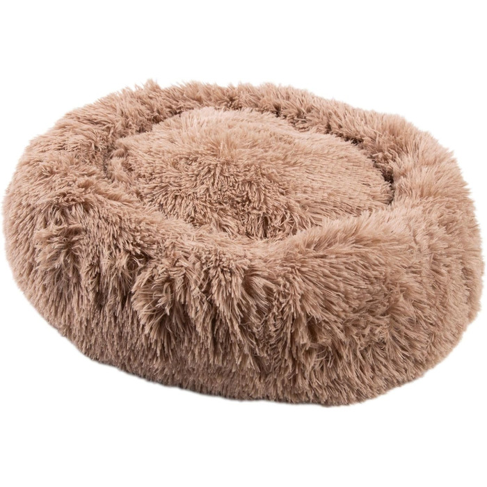 Крісло-лежанка для собак та котів Medisafety Milou - м'яке, зручне, кругле, 50-80 см, кольори: світло-сірий, темно-сірий, бежевий, коричневий