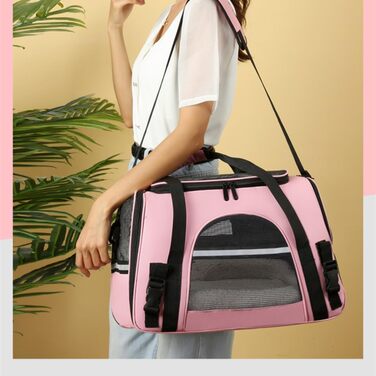 Сумка-переноска для котів та собак, до 6,8 кг, схвалена авіакомпаніями, складна та пральна, чорна