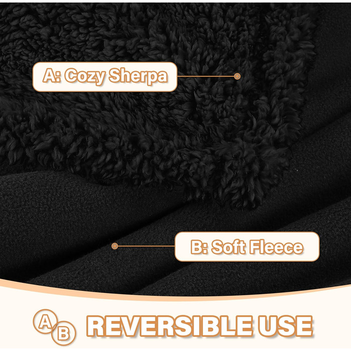 Водонепроникний плед Catalonia Classy для захисту дивану та ліжка (203 x 152 см, чорний)