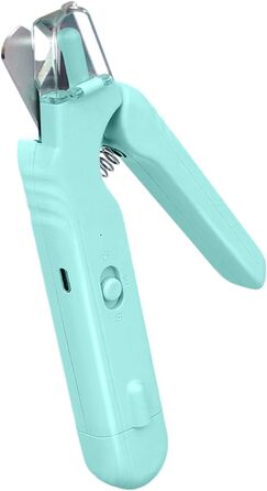 Електричний триммер для обрізки кігтів домашніх тварин 2-в-1 з LED-підсвічуванням, захисним насадком та ергономічним дизайном для собак та котів (світло-зелений)