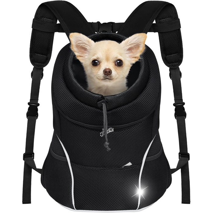 Сумка-переноска для собак YUDODO, переноска для тварин, чорна, для маленьких собак, котів, кроликів (M, 2,3–4,5 кг)