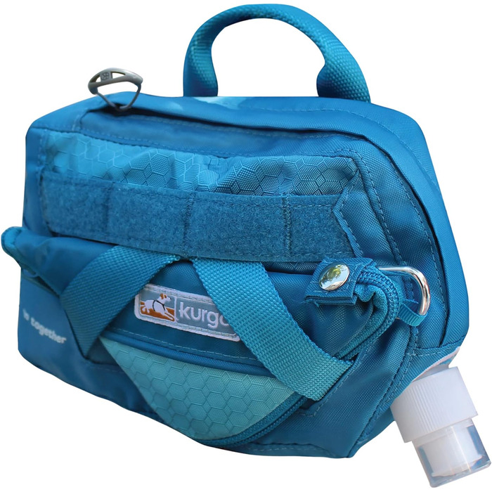 Водна пляшка для собак Kurgo RSG, знімний чохол, сумісна з MOLLE, кріплення для службового нашийника, блакитна, універсальний розмір