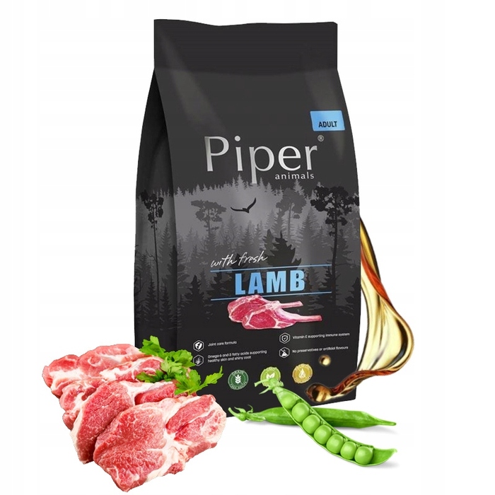 Сухий корм для собак Dolina Noteci Piper Animals з ягнятиною, 12 кг
