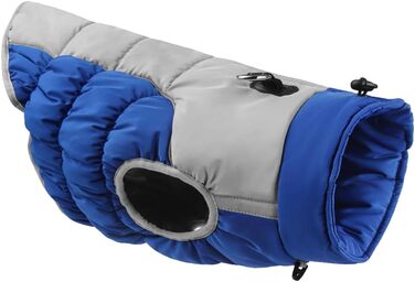 Водонепроникна куртка для собак на зиму - тепла та вітрозахисна. Підходить для собак малих та середніх порід. З D-рингом та світловідбиваючими елементами. (Blue, 3XL)