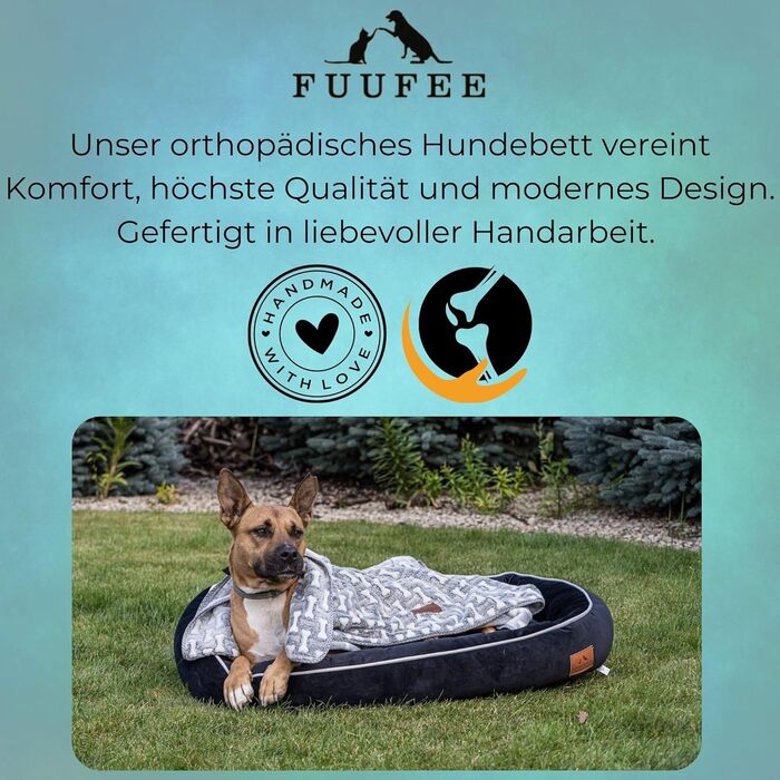 Ортопедичне ліжко для собак середніх порід 95 x 65 см Hazelnut (S 70x50 см, Чорний)