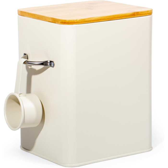 Контейнер для порошку GREELUE 6.5L з дозатором, коробка для миючого засобу, контейнер для корму, ящик для зберігання печива, кавових зерен, корму для тварин (Бежевий)