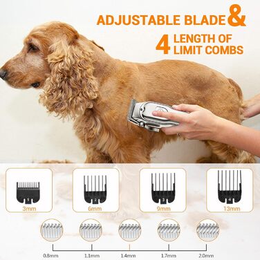 Машинка для стрижки собак та котів YAZ EKY Profi - професійна, 4 насадки, потужний мотор