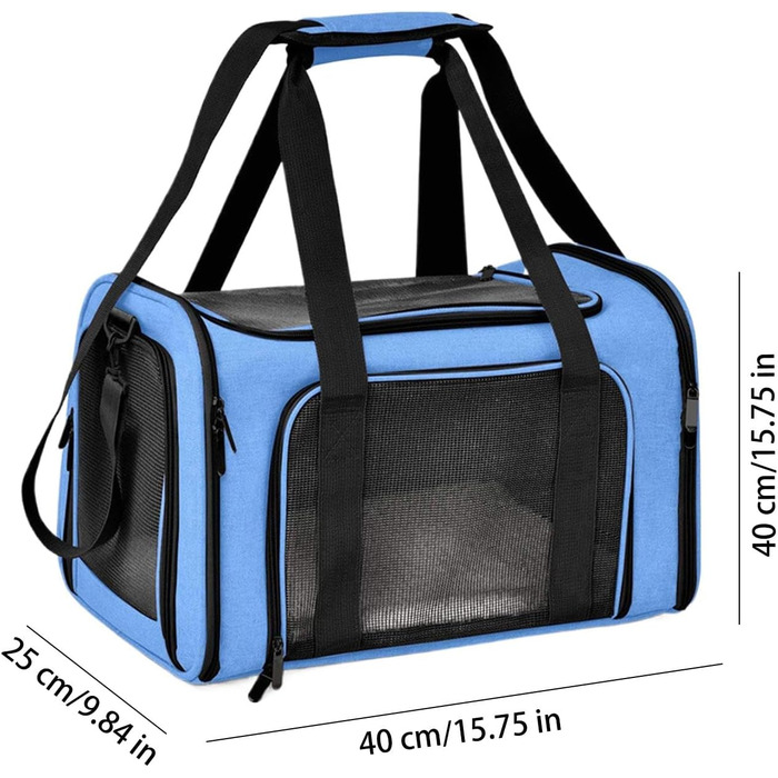 Транспортна переноска для тварин, сумка-переноска, переноска для собак, портативна, багатофункціональна, м'яка, складана, стабільна, безпечна, блакитна
