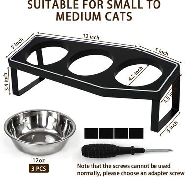 Підвищені миски для котів OPELETNNT, набір 3 шт. з бамбуковим підносом, нержавіюча сталь, антиковзкий стійкий, для дому