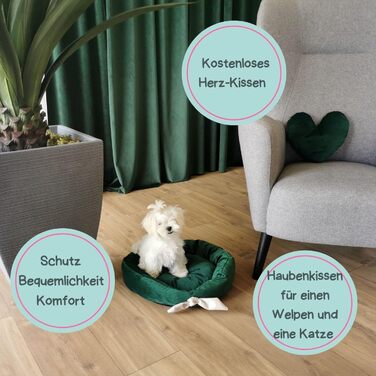 М'яке лежанка-подушка для собак Love Gifts® | Ортопедичний лежанка для собак середніх та маленьких порід | Зелений колір